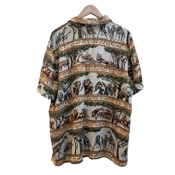 Alfred Dunner Animal Safari Print Button Up Short Sleeve Top Plus Size 16 USA - Picture 3 of 10